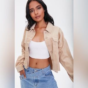 Cropped Corduroy Shacket